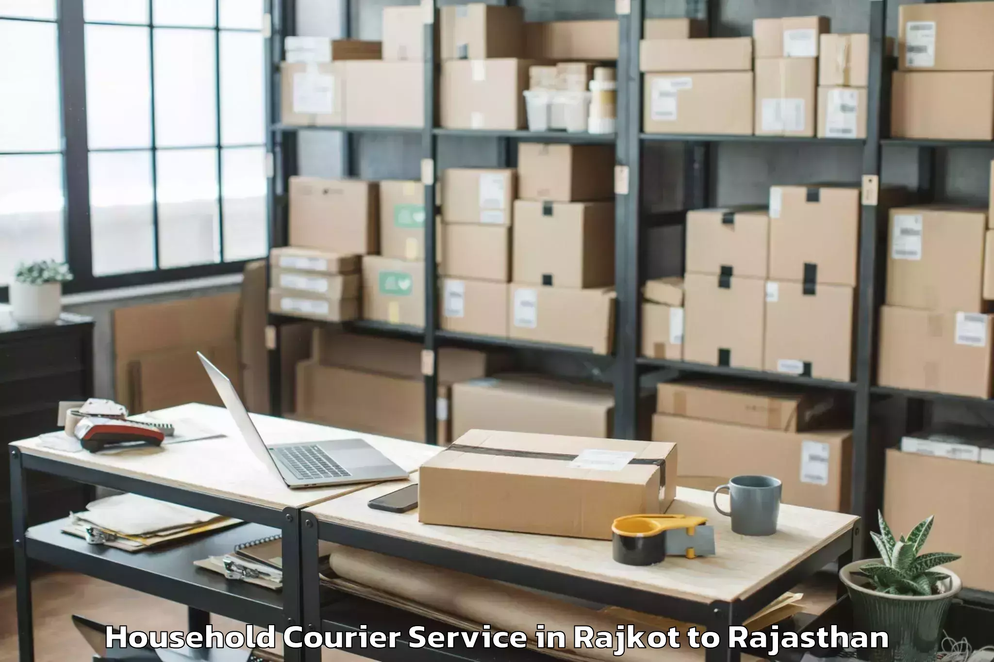 Quality Rajkot to Sangam University Bhilwara Household Courier